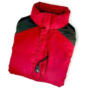 Gap Red Reversible Vintage Puffy Vest with Hood